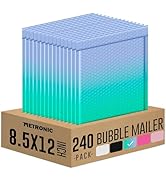 Metronic 240 Pack Bubble Mailers 8.5x12 Inch PurpleTeal Usable Size 8.5x11'' Pretty Bubble Mailer...