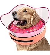 Supet Raised Inflatable Dog Cone Collar to Stop Licking, Soft Dog Cone Alternative After Surgery,...