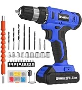 FADAKWALT Cordless Drill Set, 20V Electric Power Drill with Battery And Charger, Torque 30N, 21+1...