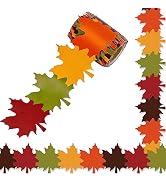 Whaline 32.8Ft Fall Bulletin Board Borders Maple Leaves Shape Die-Cut Bulletin Board Strips Color...