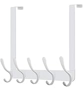 WEBI Over The Door Hook 5 Coat Hooks,Over The Door Towel Rack,Door Hanger Over Door Coat Rack for...