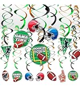 HonuGoGo 18-Piece Football Hanging Swirl Decorations - Double Swirls with Touchdown, Helmets and ...