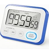 Digital Kitchen Timer Magnetic Loud Alarm, Large LCD Screen Silent/Beeping Multi-Function for Tea...
