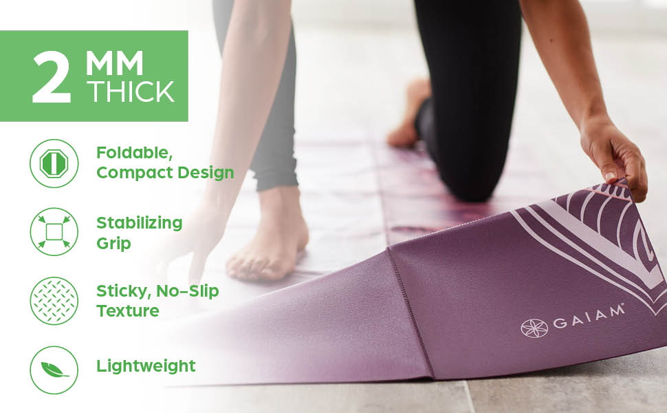 Gaiam Yoga Mat - 2mm Foldable