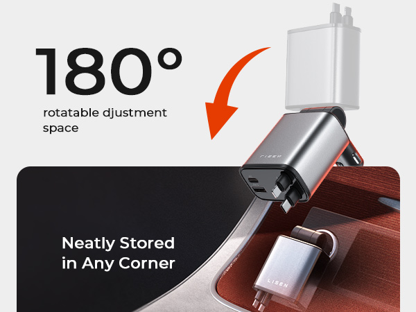 4 in 1 retractable car charger for jeep wrangler accessories