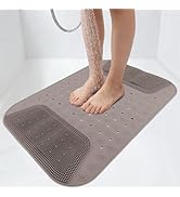 Mabnuby Bathtub Shower Mat with Foot Scrubber Mat, Serves as Both Bathtub Mat and Foot Massage Ma...