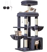 Taoqimiao Heavy Duty Cat Tree, 53.5-Inch Multi-Level Cat Tower with Extra Large Sturdy Base, 6 Sc...