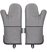 Beneno Kitchen Oven Mitts 2-Pack Heat Resistant to 500°F with Non-Slip Silicone Grip, Extra Long ...