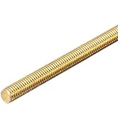 Quickun Brass Fully Thread Rod, Long Threaded Screw, M6-1.0 Thread Pitch, 250mm Length (Pack of 1)