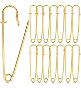 Dulinkas 15 PCS 4 Inch Extra-Large Safety Pins - Heavy Duty Steel Pins for Blankets and Clothes -...