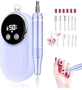 FLORAVIC Professional Nail Drill, 50000RPM High-Performance Rechargeable Electric Nail File for F...