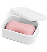 Leak Proof Silicone Travel Soap Case with Draining Layer, Travel Size Toiletry, Portable Soap Con...