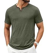 COOFANDY Men's T Shirts Short Sleeve Casual V Neck T-Shirt Soft Notch Neck Tee Classic Plain Shirts