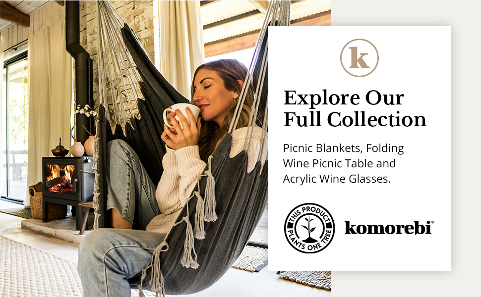 Komorebi Hanging Hammock Chair Swing Grey