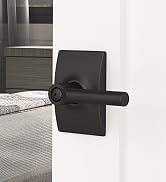 Schlage Privacy Lock Bed and Bath Lever in Matte Black on interior bedroom door