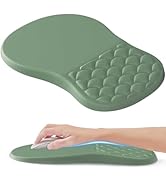 Ergonomic Mouse Pad Wrist Support,Green Mouse Pad with Massage Design,Non-Slip Pu Base Desktop Mo...