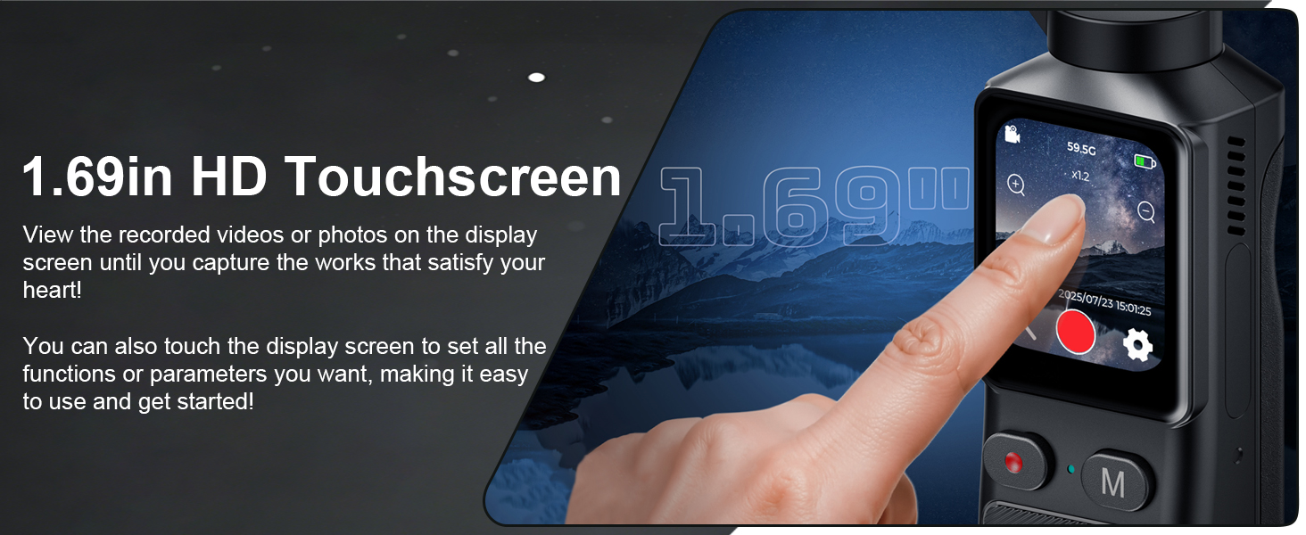 Touch the display screen to set all the functions