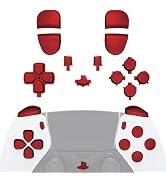 eXtremeRate Replacement Full Set Buttons Compatible with ps5 Edge Controller, Scarlet Red D-pad S...