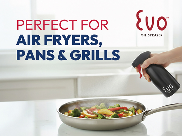 Evo Oil Sprayer 18/8 Stainless Steel, Non-Aerosol for Olive Oil