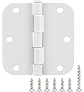 Door Hinges 3.5"x 3.5 Inch Door Hinge 3 1/2 Inch White Matte Door Hinges for Interior Door Hardwa...