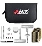 CKAuto Universal Tire Repair Kit, Heavy Duty Car Emergency Tool Kit for Flat Tire Puncture Repair...