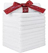 HOMEXCEL Microfiber Washcloths 12 Pack, Highly Absorbent and Soft Face Towel, Multi-Purpose White...