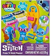 Cra-Z-Art Disney Stitch Softee Dough Press 'N Mold Modelling Dough Playset, 3 Character Molds, Ag...