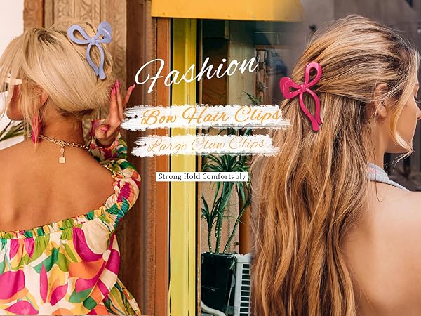 Bow Claw Clip Large Hair Clips Strong Hold Bow Hair Clip Nonslip Hair Bows for Women Hair Barrettes