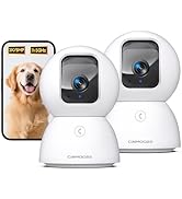CINMOORE 5G Security Camera Indoor 2-Pack, No-Monthly-Fee AI Tracking Facial Recognition, 3K Pet/...
