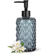 Topsky Glass Soap Dispenser with Plastic Pump, 475ml Liquid Hand Soap Dispenser, Rustproof Pump f...