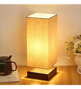 Touch Control Table Lamp Bedside 3 Way Dimmable Touch Desk Lamp Modern Nightstand Lamp with Squar...