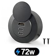 acegoo 72W 3-Port RV USB Outlet, Dual PD 3.0 Type-C & QC3.0 Fast Charger Socket, Surface Mount 12...