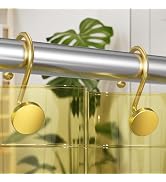 AmazerBath Gold Shower Curtain Hooks, Shower Curtain Rings Modern Decorative Shower Curtain Hooks...