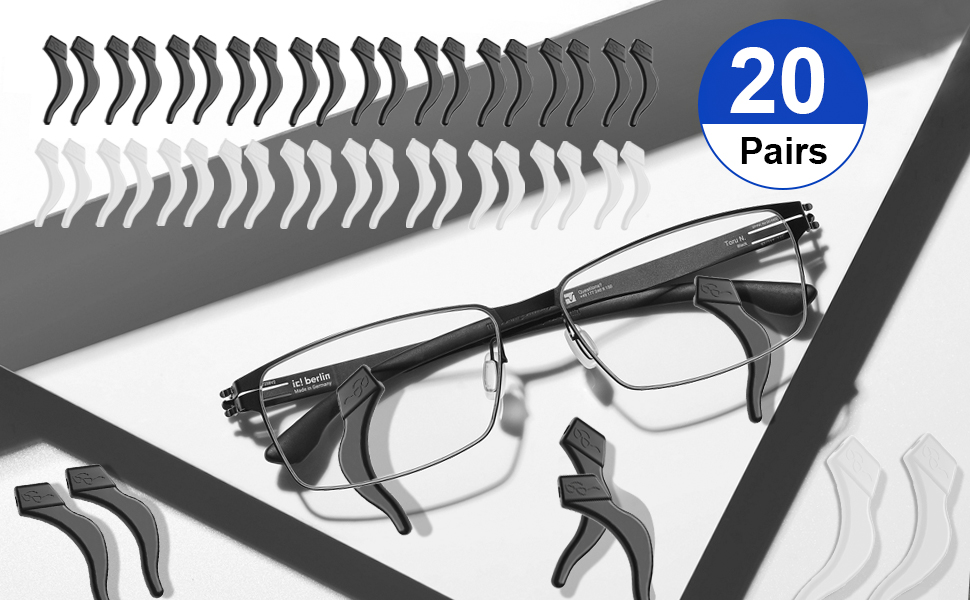 eye glasses ear grippers, glasses ear grip, keep glasses from sliding, anti slip glasses grip