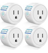 WiFi Smart Plug with Timer Function, 2.4GHz Wi-Fi Smart Socket, Smart Plug Timer for Home, 4Pk