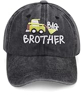 Big Brother Excavator Baseball Cap Kids Vintage Washed Cotton Hat Funny Embroidered Hats for Boys...