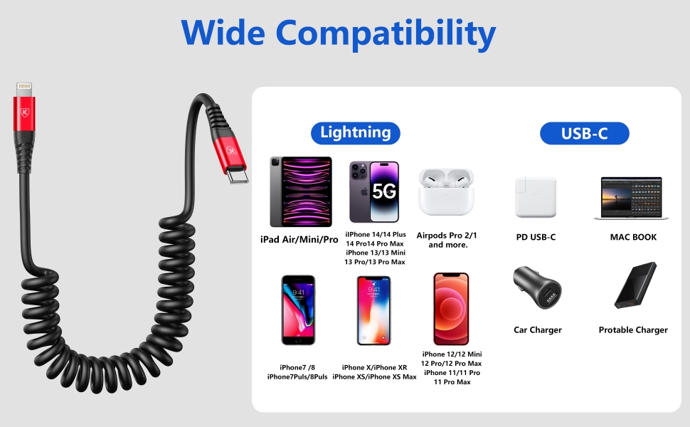 Coiled Lightning Cable