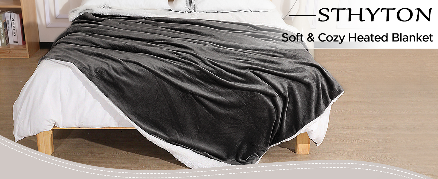 heated blanket dark gray