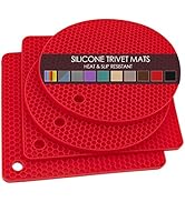 Silicone Trivets for Hot Pots and Pans, 4PCS Flexible Multipurpose Hot Pads Pot Holders, Heat Res...