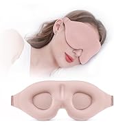 YIVIEW Sleep Mask for Side Sleeper, Complete Light Blocking 3D Pink Sleeping Eye Mask, Soft Breat...