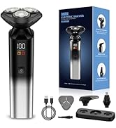 Electric Razor for Men, Rechargeable Electric Shaver for Men, Waterproof 3D Rotary Shaving, Wet/D...
