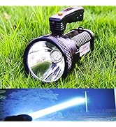 ODEAR Super Bright Torch Searchlight Handheld Portable LED Spotlight USB Rechargeable Flashlight ...