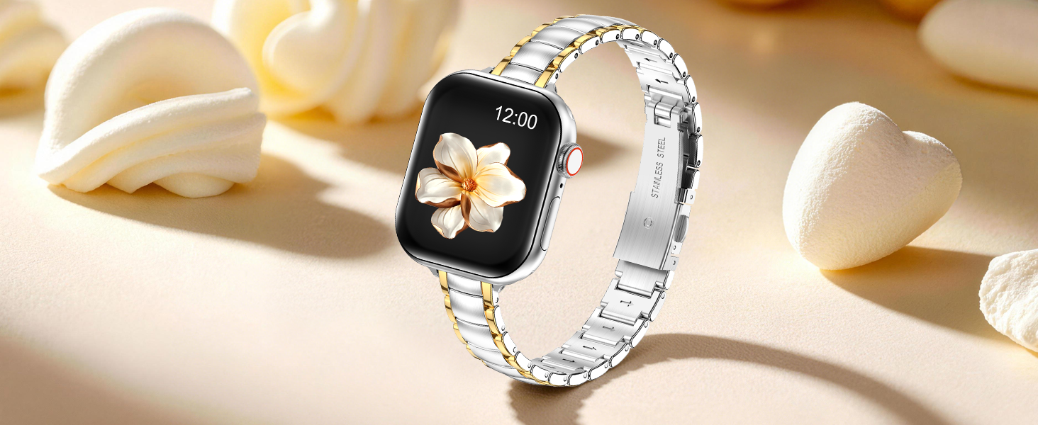 Slim metal apple watch bands