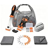 Glass Cooktop Cleaning Kit,4-in-1 Scraper with 20 Blades, Non-Scratch Dish Brush with Absorbent C...