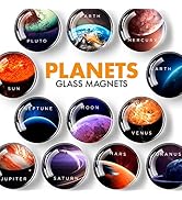 Planet Magnets for Fridge – Glass Refrigerator Magnets Funny – Cute Magnets for Whiteboard – Deco...