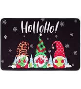 chiazllta Christmas Door Mat 28×17inch Gnome Floor Mat Rug with Non Slip PVC Backing,Washable Mer...