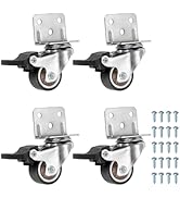 PATIKIL 1 Inch Caster Wheels, 4 Pcs Swivel Casters with Break L-Bracket 22 Lb Capacity Per Caster...