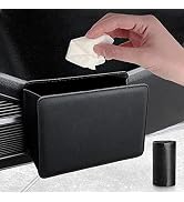 Accmor Car Trash Can, Leather Vehicle Trash Bin Car Dustbin Garbage Organizer Holder with 30 Pcs ...