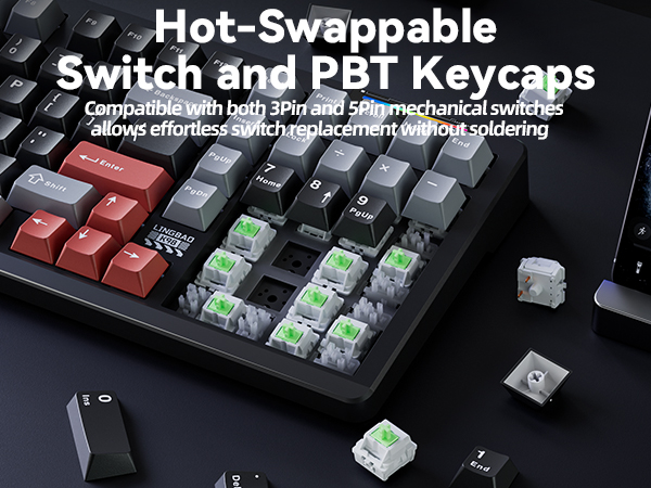 hot swappable mechanical keyboard creamy keyboard with number pad thocky keyboard custom keyboard