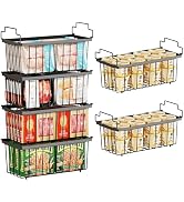 6 Pack Freezer Organizer Bins(14.6‘’L X 7.1‘’W X 5.2‘’H), Stackable Chest Freezer Organizers for ...